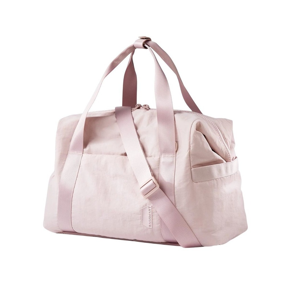 BAGSMART 0L Travel Duffel Gym Bag Pink Weekender Carry On Personal Item